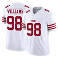 Tuec SF.49ers #98 Mykel Williams Player White Limited Vapor F.U.S.E. Home Game Stitched Jerseys