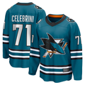 Tuec S.Jose Sharks #71 Macklin Celebrini Teal Home Breakaway Jerseys