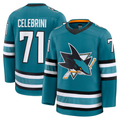 Tuec S.Jose Sharks #71 Macklin Celebrini Teal Home Premium Jerseys
