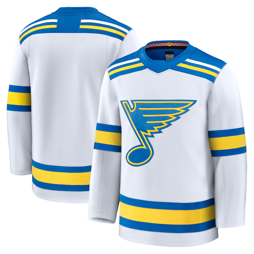 Tuec St.L.Blues White Away Premium Jerseys