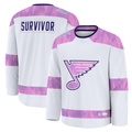 Tuec St.L.Blues White Hockey Fights Cancer Survivor Practice Jerseys