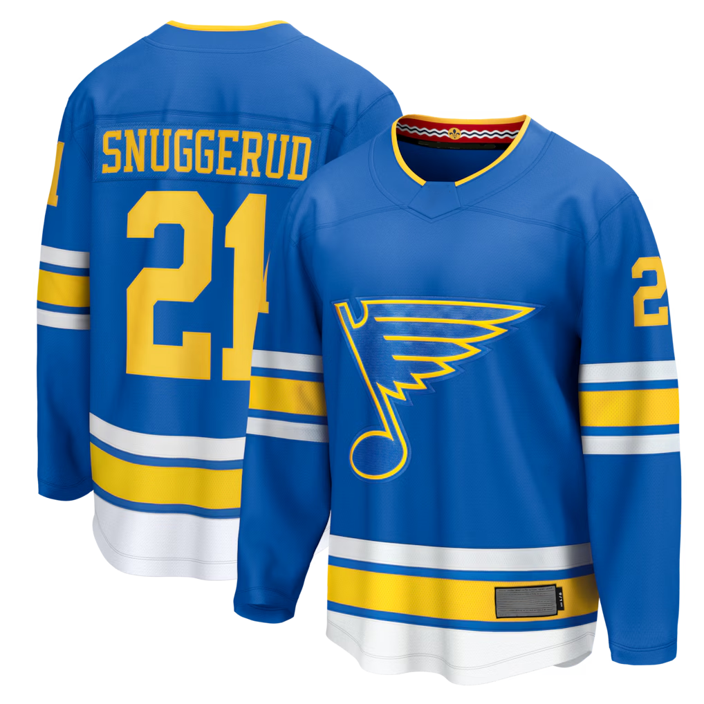 Tuec St.L.Blues #21 Blues Jimmy Snuggerud Blue Home Breakaway Jerseys