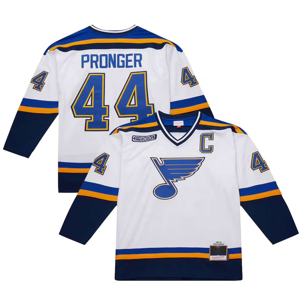 Tuec St.L.Blues #44 Chris Pronger White 1999-00 Power Play Jerseys
