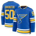 Tuec St.L.Blues #50 Jordan Binnington Blue Home Premium Player Jerseys