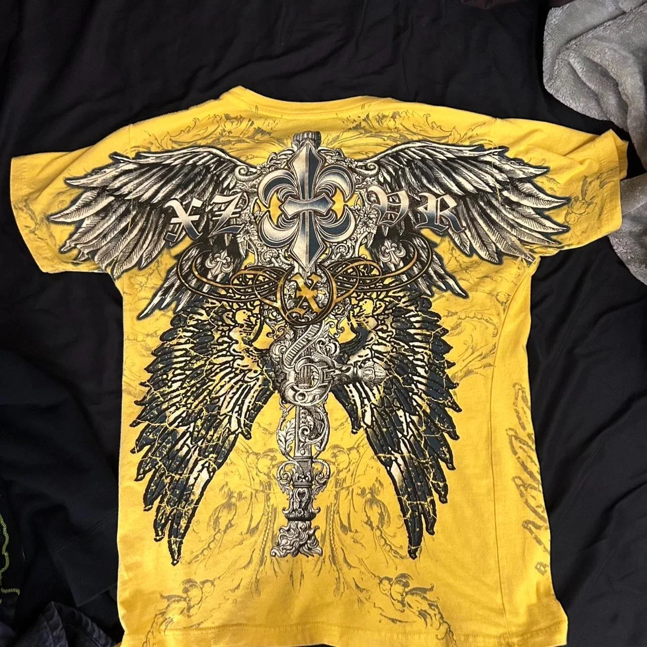 Cheap T-shirt Jerseys Retro Xtreme Angel Wing Men Yellow Short Sleeves Harajuku High Street American Fashion T-shirt Man Women Summer Tops