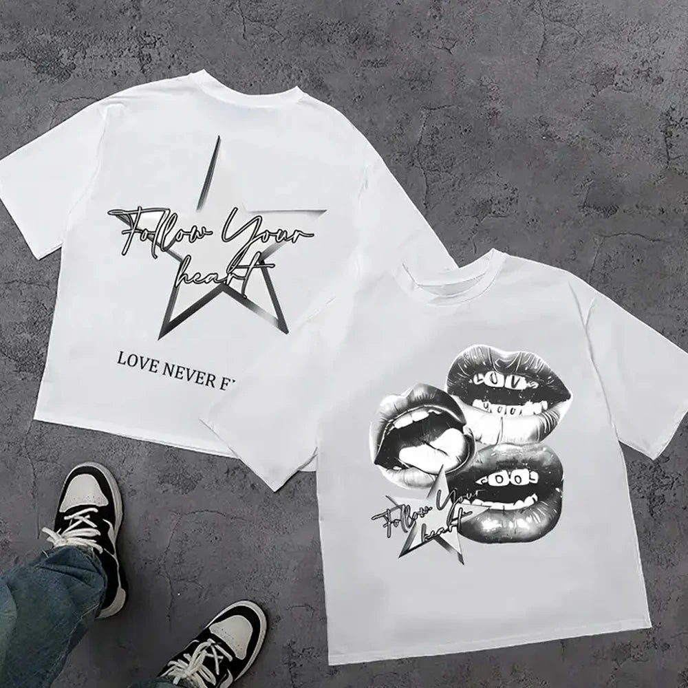 Cheap T-shirt Jerseys Harajuku Letter Graphic T Shirts Y2k Tops High Street Oversized T Shirt Pro Choice Streetwear Vintage Tee Clothing