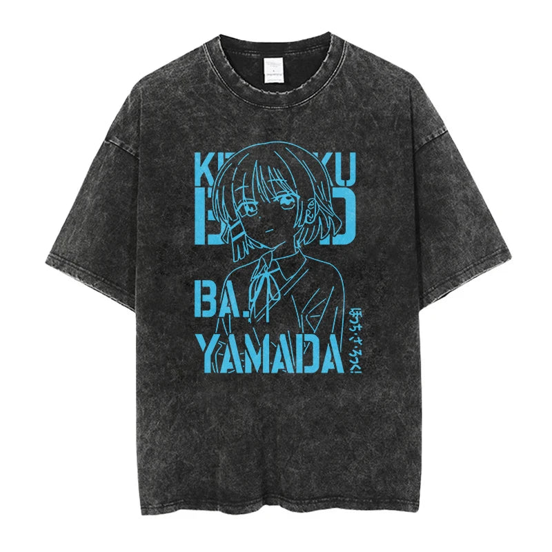 Cheap T-Shirt Jerseys Printed Bocchi Club Music Band Anime Bocchi The Rock Short Sleeved Round Neck Y2k Tshirt Men New in Top & Tees Mens