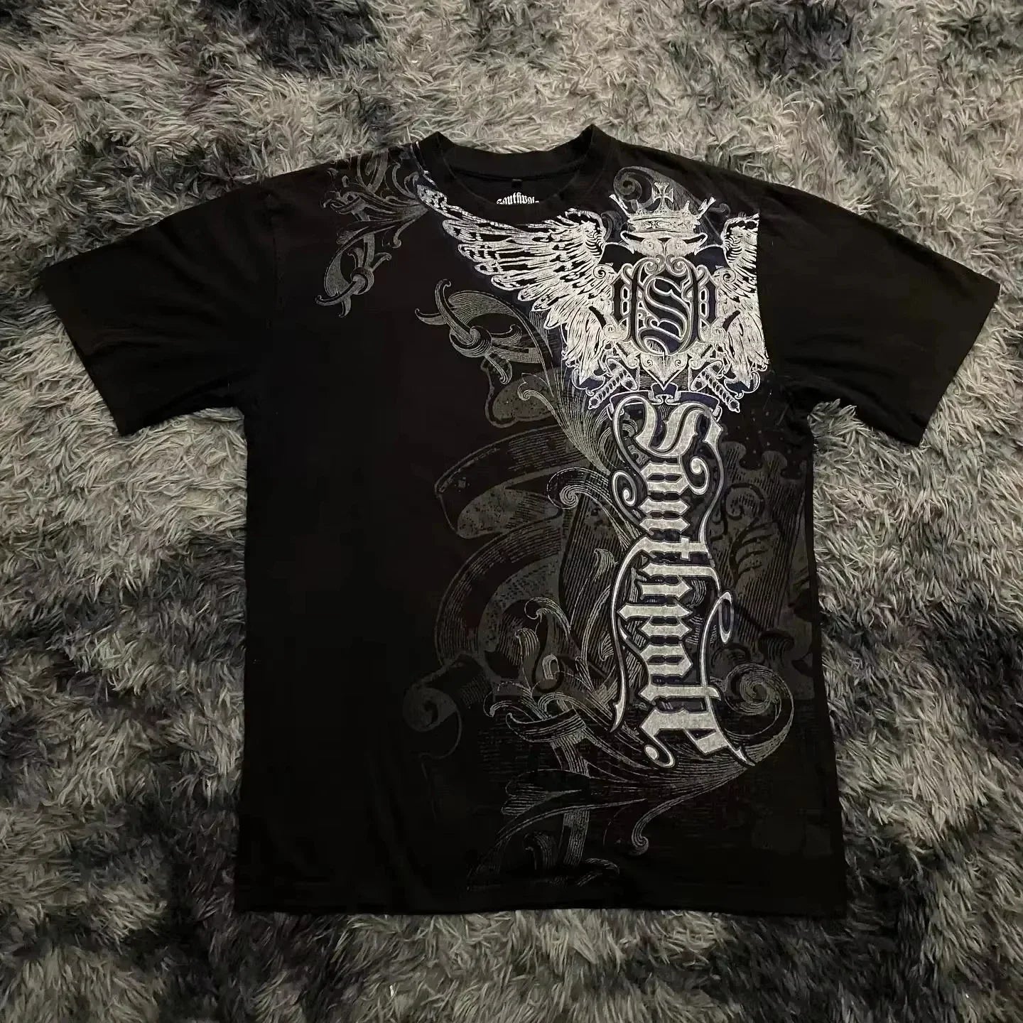 Cheap T-shirt Jerseys Classic Y2K Gothic Style T-shirt Print Oversized High Street Shirts Gothic Round Neck Cotton Tops New Mens Women T Shirt