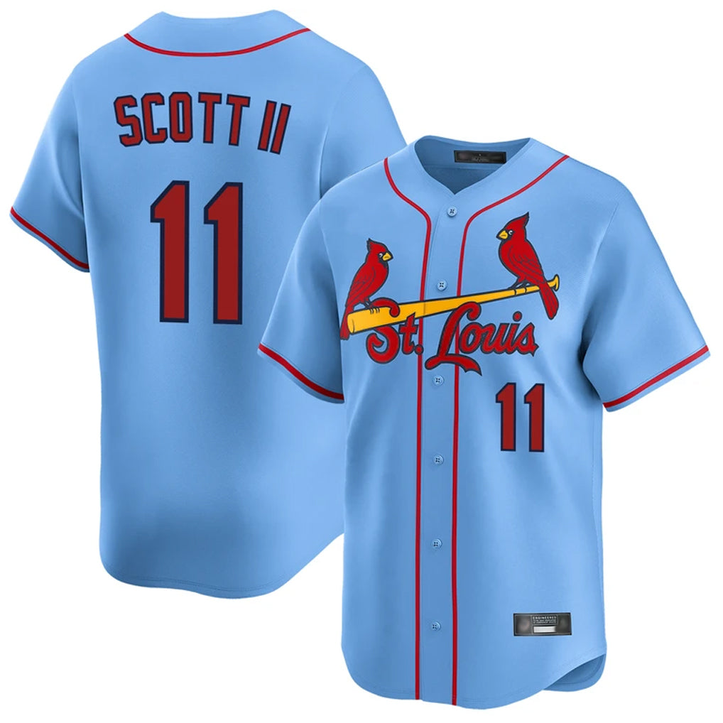 tuec St. Louis Cardinals #11 Victor Scott II Player Light Blue Home Limited Stitched Jerseys