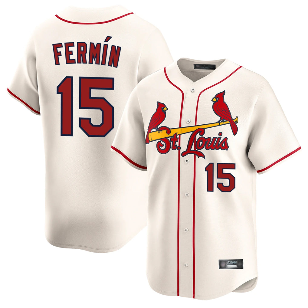 tuec St. Louis Cardinals #15 Jose Fermin Player Cream Home Limited Stitched Jerseys