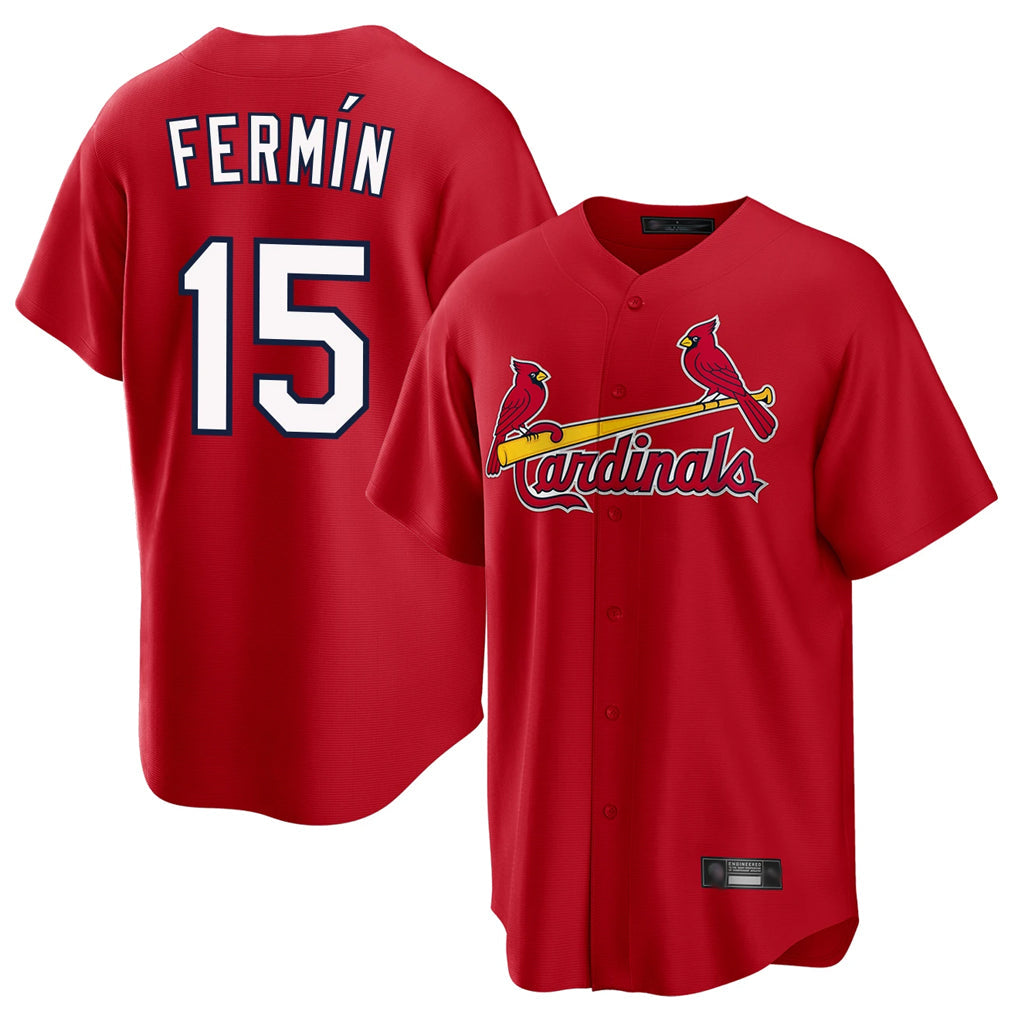 tuec St. Louis Cardinals #15 Jose Fermin Player Red Home Game Stitched Jerseys