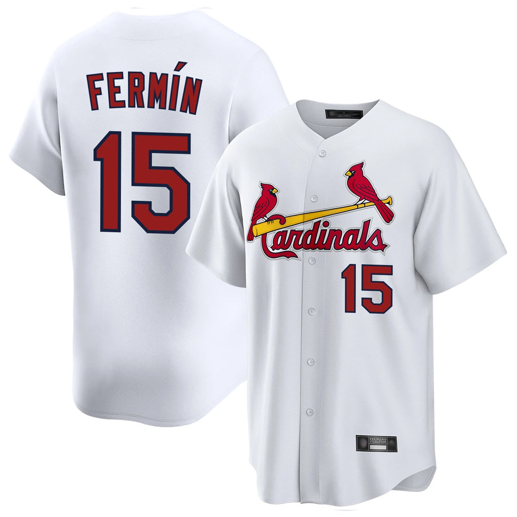tuec St. Louis Cardinals #15 Jose Fermin Player White Home Game Stitched Jerseys