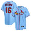 tuec St. Louis Cardinals #16 Nolan Gorman Player Light Blue Home Game Stitched Jerseys