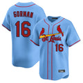 tuec St. Louis Cardinals #16 Nolan Gorman Player Light Blue Home Limited Stitched Jerseys