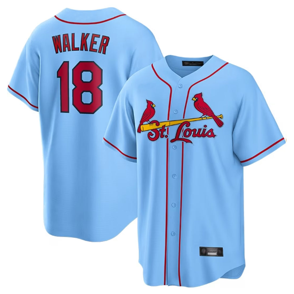 tuec St. Louis Cardinals #18 Jordan Walker Player Light Blue Home Game Stitched Jerseys