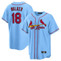 tuec St. Louis Cardinals #18 Jordan Walker Player Light Blue Home Game Stitched Jerseys
