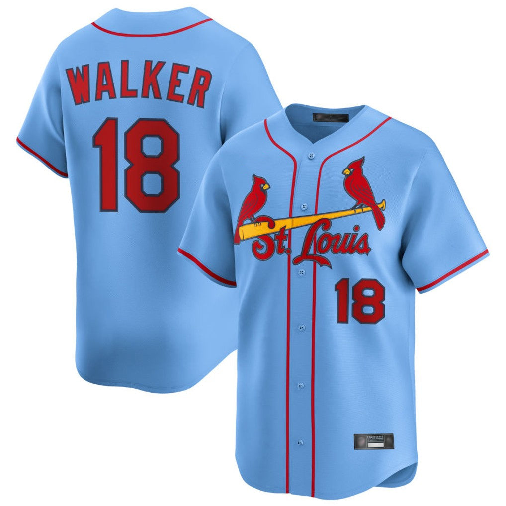 tuec St. Louis Cardinals #18 Jordan Walker Player Light Blue Home Limited Stitched Jerseys