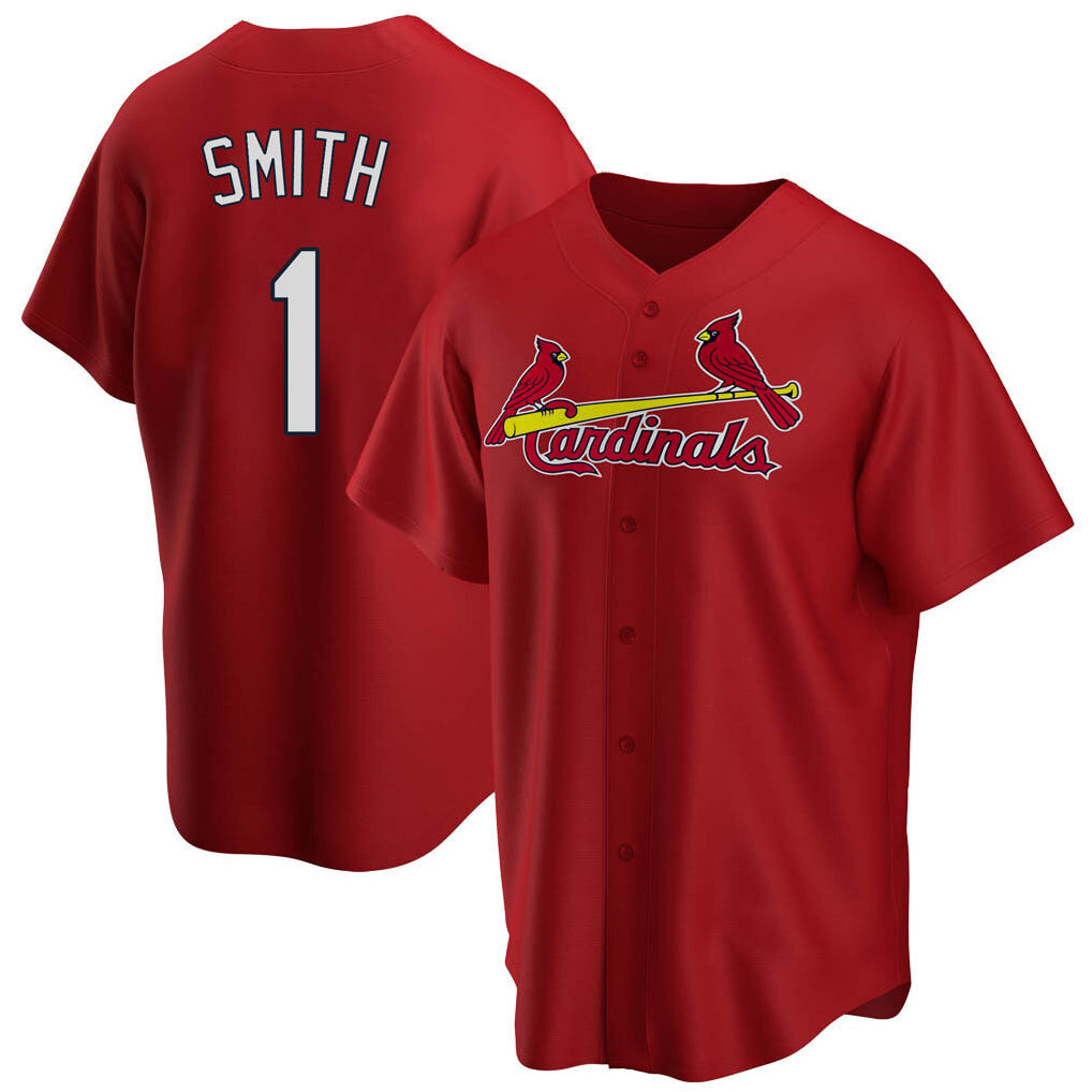 tuec St. Louis Cardinals #1 Ozzie Smith Player Red Home Game Stitched Jerseys