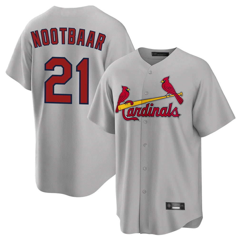 tuec St. Louis Cardinals #21 Lars Nootbaar Player Gary Home Game Stitched Jerseys