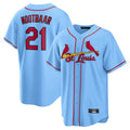 tuec St. Louis Cardinals #21 Lars Nootbaar Player Light Blue Home Game Stitched Jerseys