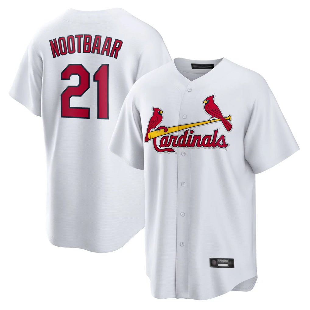 tuec St. Louis Cardinals #21 Lars Nootbaar Player White Home Game Stitched Jerseys
