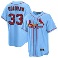 tuec St. Louis Cardinals #33 Brendan Donovan Player Light Blue Home Game Stitched Jerseys