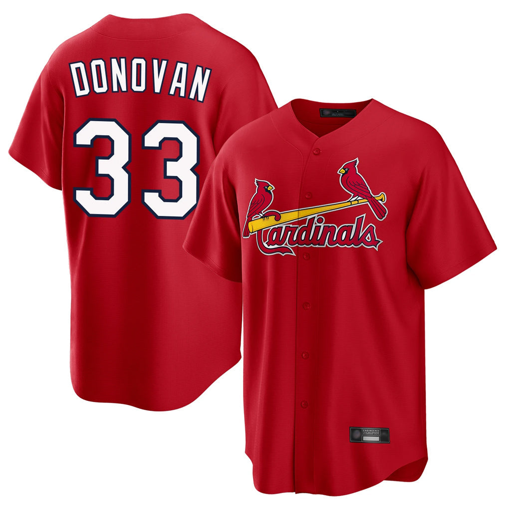 tuec St. Louis Cardinals #33 Brendan Donovan Player Red Home Game Stitched Jerseys