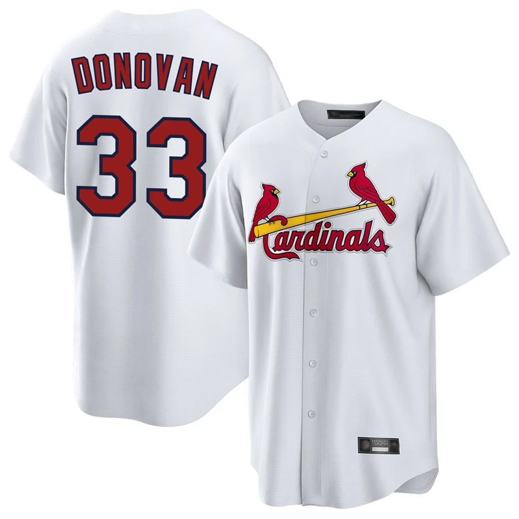 tuec St. Louis Cardinals #33 Brendan Donovan Player White Home Game Stitched Jerseys