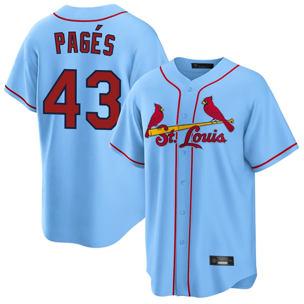 tuec St. Louis Cardinals #43 Pedro Pages Player Light Blue Home Game Stitched Jerseys