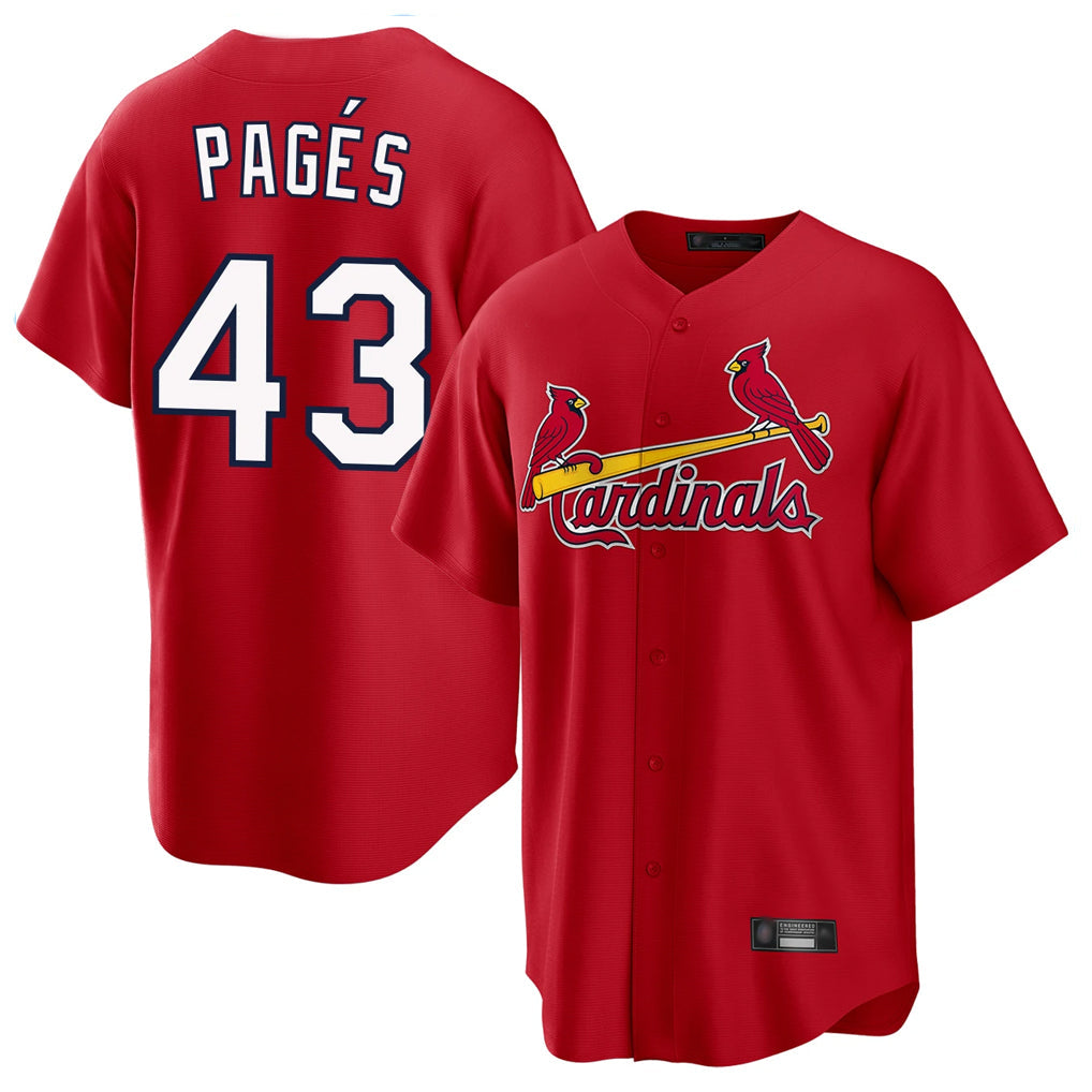 tuec St. Louis Cardinals #43 Pedro Pages Player Red Home Game Stitched Jerseys