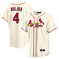 tuec St. Louis Cardinals #4 Yadier Molina Player Cream Home Game Stitched Jerseys