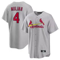 tuec St. Louis Cardinals #4 Yadier Molina Player Gray Home Game Stitched Jerseys