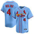 tuec St. Louis Cardinals #4 Yadier Molina Player Light Blue Home Limited Stitched Jerseys