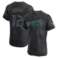 tuec T.Bay Rays #12 Wade Boggs Player Black City Connect Home Limited Elite Stitched Jerseys