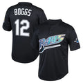 tuec T.Bay Rays #12 Wade Boggs Player Black Mitchell & Ness Cooperstown Collection Mesh Batting Practice Stitched Jerseys