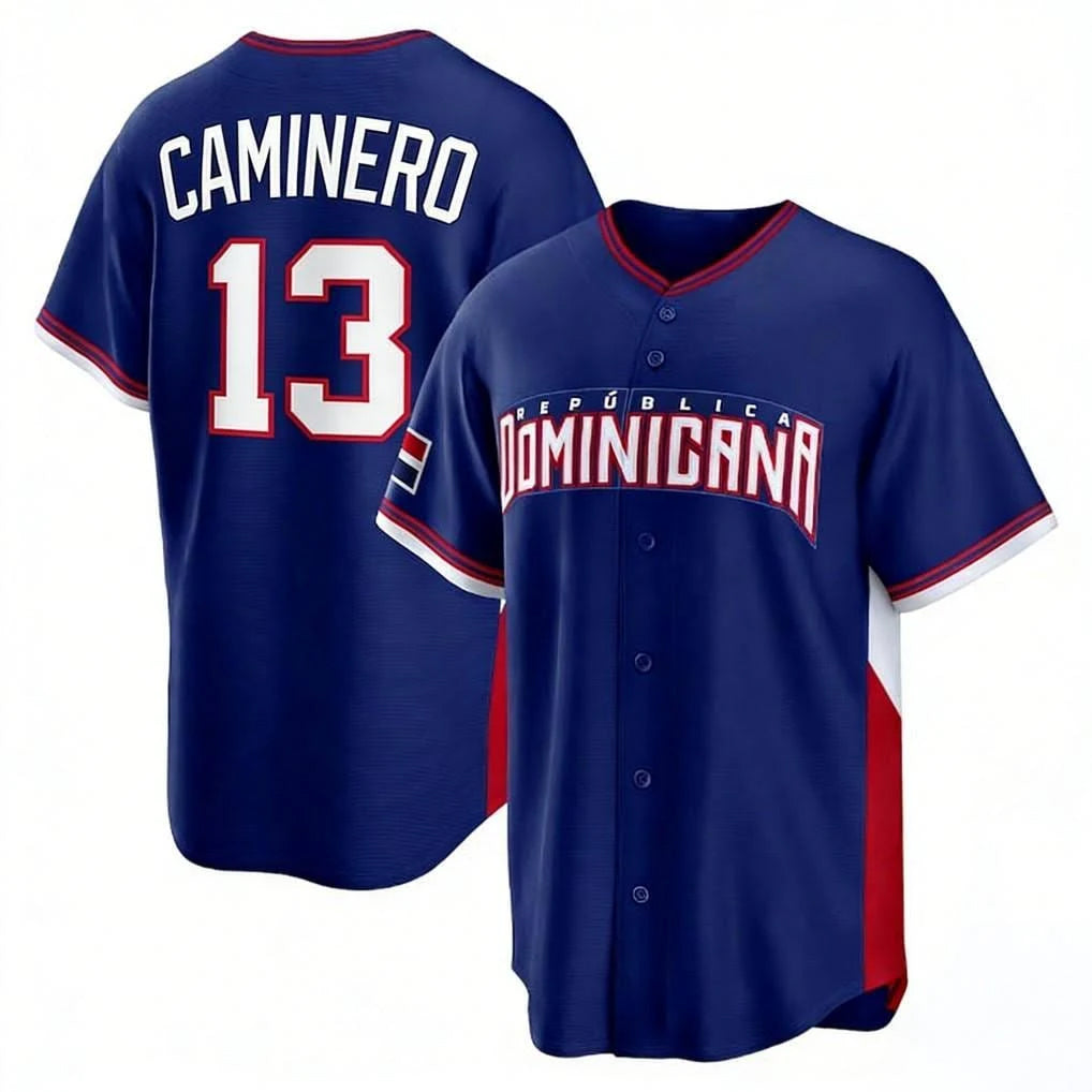 tuec T.Bay Rays #13 Junior Caminero Player Royal 2026 World Classic Limited Stitched Jerseys