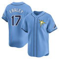 tuec T.Bay Rays #17 Jake Fraley Player Light Blue Home Limited Stitched Jerseys