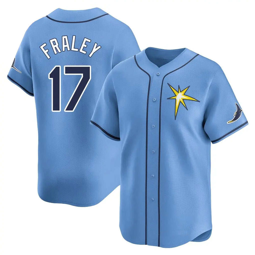 tuec T.Bay Rays #17 Jake Fraley Player Light Blue Home Limited Stitched Jerseys