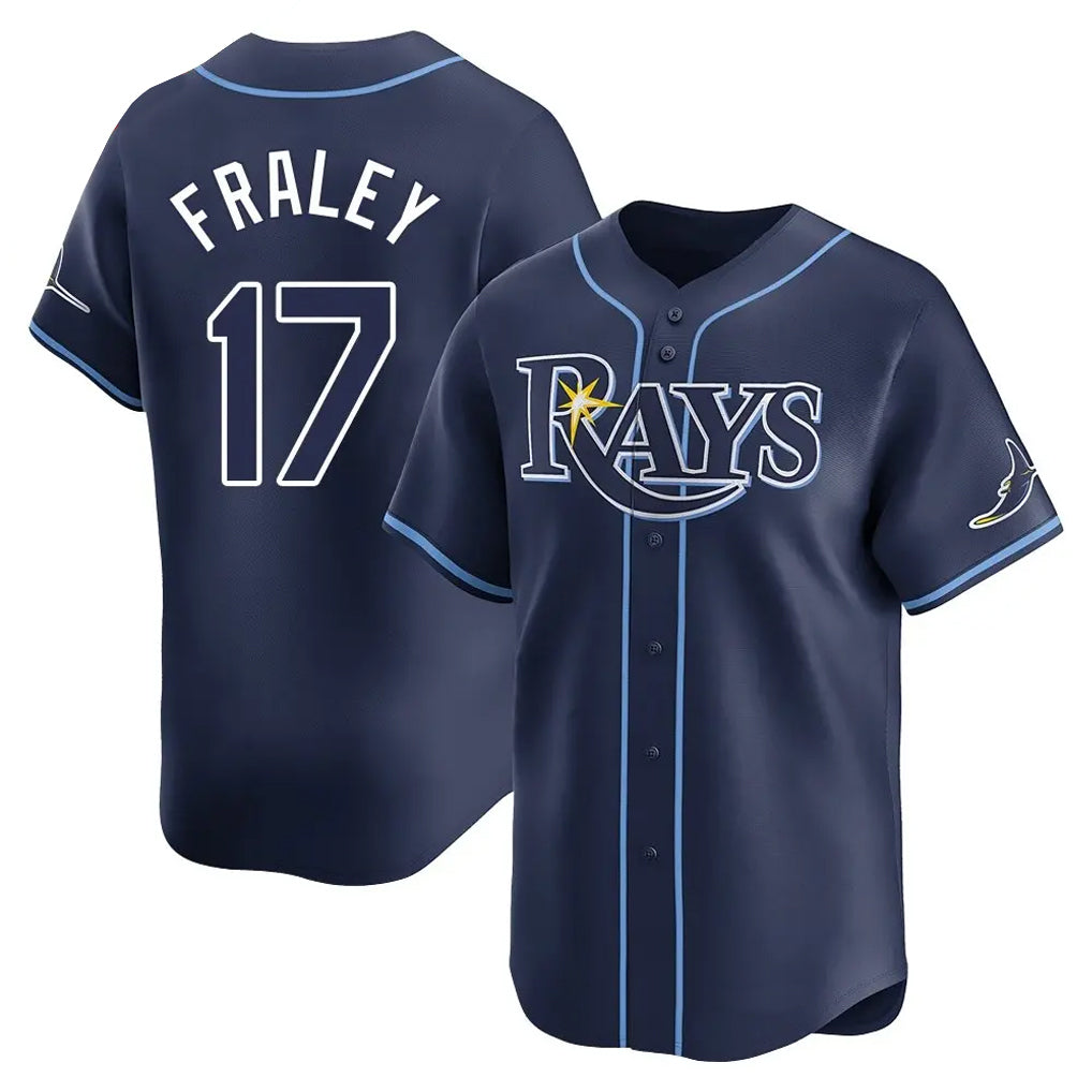 tuec T.Bay Rays #17 Jake Fraley Player Navy Home Limited Stitched Jerseys