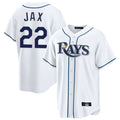 tuec T.Bay Rays #22 Griffin Jax Player White Home Game Stitched Jerseys