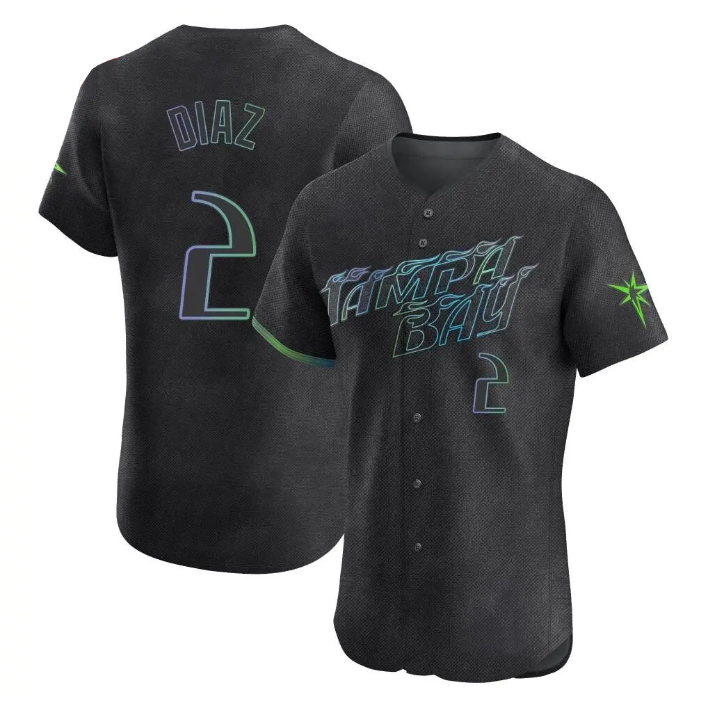 tuec T.Bay Rays #2 Yandy Diaz Player Black City Connect Home Limited Elite Stitched Jerseys