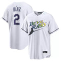 tuec T.Bay Rays #2 Yandy Diaz Player White City Connect Home Stitched Jerseys