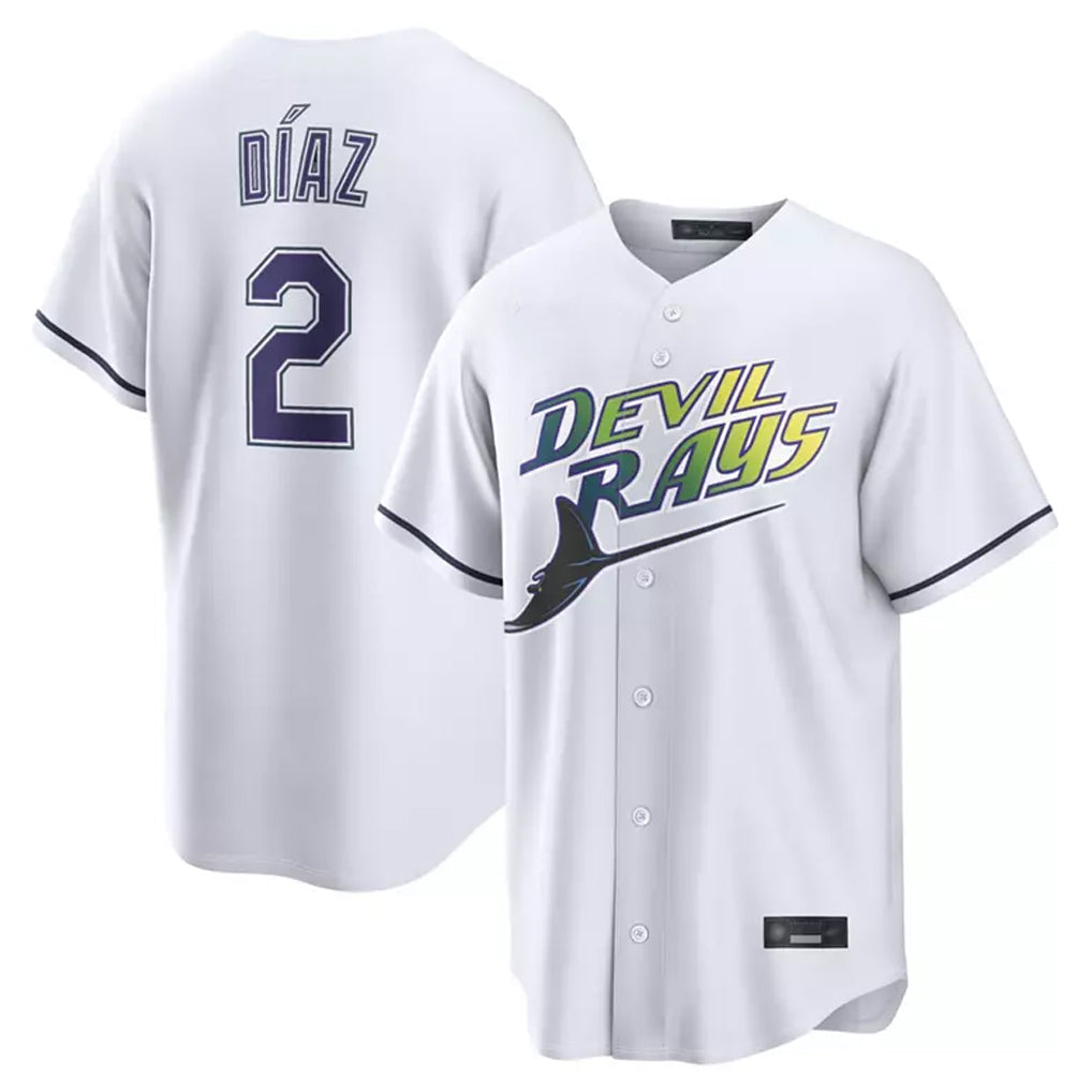 tuec T.Bay Rays #2 Yandy Diaz Player White City Connect Home Stitched Jerseys