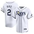 tuec T.Bay Rays #2 Yandy Diaz Player White Home Limited Stitched Jerseys