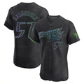 tuec T.Bay Rays #57 Drew Rasmussen Player Black City Connect Home Limited Elite Stitched Jerseys