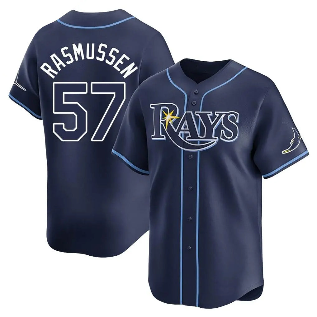 tuec T.Bay Rays #57 Drew Rasmussen Player Navy Home Limited Stitched Jerseys