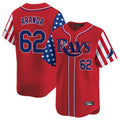 tuec T.Bay Rays #62 Jonathan Aranda Player Red 2025 Independence Day Vapor Premier Limited Stitched Jerseys