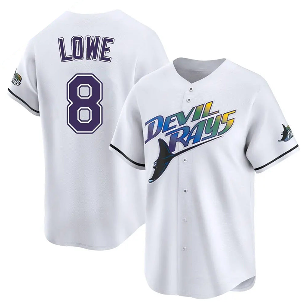 tuec T.Bay Rays #8 Brandon Lowe Player White City Connect Home Stitched Jerseys