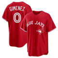 tuec T.Blue Jays #0 Andres Gimenez Player Red Home Game Stitched Jerseys