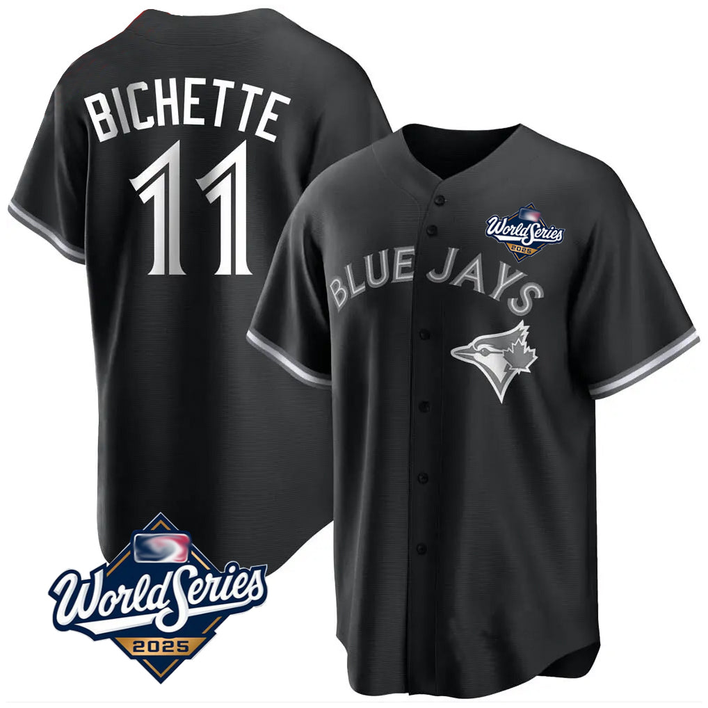 tuec T.Blue Jays #11 Bo Bichette Player Black 2025 World Series Game Stitched Jerseys